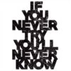 Dekoschriftzug If You Never Try 50 Cm X 50 Cm