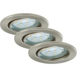 Briloner LED-Einbauleuchten 3er-Set Nickel Matt