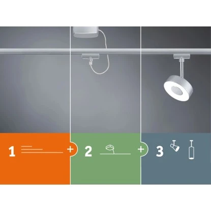 Paulmann URail Basissystem Light&Easy 3,10 M Metall Chrom Matt Max. 1.000 W 3 Paulmann URail Basissystem Light&Easy 3,10 M Metall Chrom Matt Max. 1.000 W – Bild 3