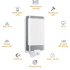 Steinel LED-Außenwandleuchte Mit Bewegungsmelder L 240 S Edelstahl -Heimdekoration Angebote 280171 2917 010461.02