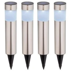LED-Solarspieß Lavello 4er-Set Edelstahl