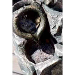 Dobar Design-Zimmerbrunnen Polyresin In Felsen-Optik Grau -Heimdekoration Angebote 303392 4637 9