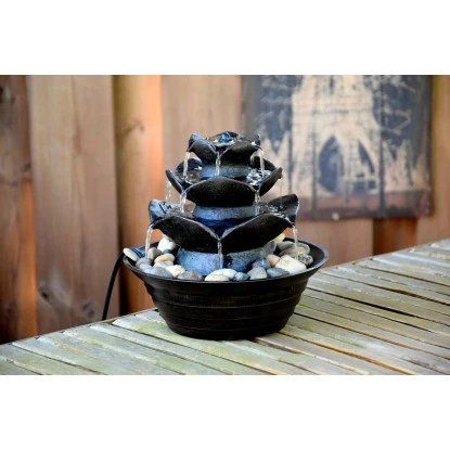 Dobar Design-Zimmerbrunnen Polyresin In Felsen-Optik Mit Deko-Steinen Schwarz 5 Dobar Design-Zimmerbrunnen Polyresin In Felsen-Optik Mit Deko-Steinen Schwarz – Bild 5