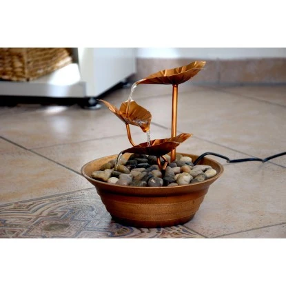 Dobar Design-Zimmerbrunnen Metall Und Kunststoff Mit Deko-Steinen Braun 4 Dobar Design-Zimmerbrunnen Metall Und Kunststoff Mit Deko-Steinen Braun – Bild 4