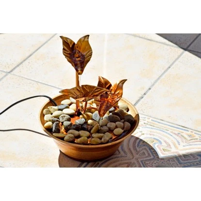 Dobar Design-Zimmerbrunnen Metall Und Kunststoff Mit Deko-Steinen Braun 6 Dobar Design-Zimmerbrunnen Metall Und Kunststoff Mit Deko-Steinen Braun – Bild 6