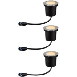 Paulmann LED-Outdoor-Bodeneinbaustrahler Floor Plug & Shine 3 Stk Ø 9,8 Cm