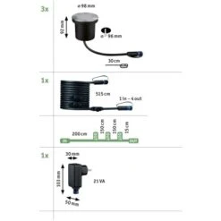 Paulmann LED-Outdoor-Bodeneinbaustrahler Floor Plug & Shine 3 Stk Ø 9,8 Cm -Heimdekoration Angebote 4000870947173 2425 VM 05
