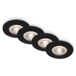 Brilo LED-Einbauleuchte Kulana Dimmbar 4 Stk. Schwarz Matt 4,9 W