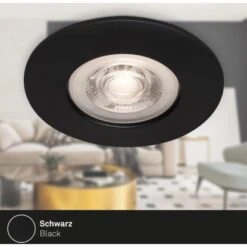 Brilo LED-Einbauleuchte Kulana Dimmbar 4 Stk. Schwarz Matt 4,9 W -Heimdekoration Angebote 4002707421535 1675 5