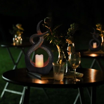 Näve LED-Solar-Dekoleuchte Kerzenflamme Braun 3 Näve LED-Solar-Dekoleuchte Kerzenflamme Braun – Bild 3