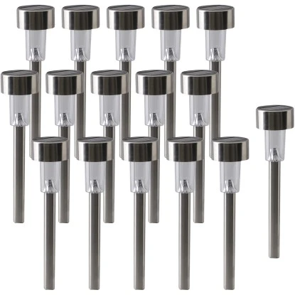 Näve LED-Solar-Erdspieß IP44 Silber 16er-Set 36 Cm 3 Näve LED-Solar-Erdspieß IP44 Silber 16er-Set 36 Cm – Bild 3