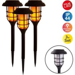 Näve LED-Outdoor-Erdspieß 3er-Set 34 Cm -Heimdekoration Angebote 4003222882573 3065 04