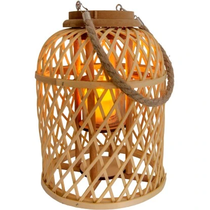Näve Dekoleuchte Korb Natur Mit Solar-LED-Kerze 29 Cm 4 Näve Dekoleuchte Korb Natur Mit Solar-LED-Kerze 29 Cm – Bild 4