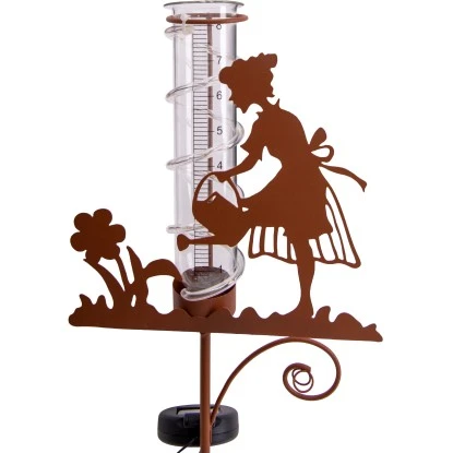 Näve LED-Solar-Erdspieß Regenwassermesser Braun 95 Cm 5 Näve LED-Solar-Erdspieß Regenwassermesser Braun 95 Cm – Bild 5