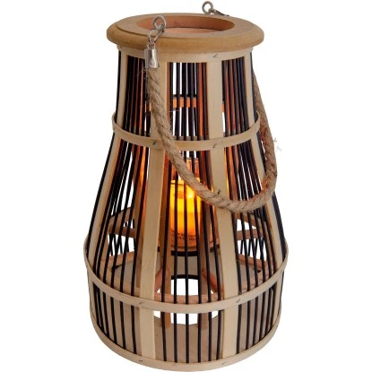 Näve Dekoleuchte Korb Schwarz Natur 34,5 Cm Inkl. LED-Solar-Kerze 4 Näve Dekoleuchte Korb Schwarz Natur 34,5 Cm Inkl. LED-Solar-Kerze – Bild 4