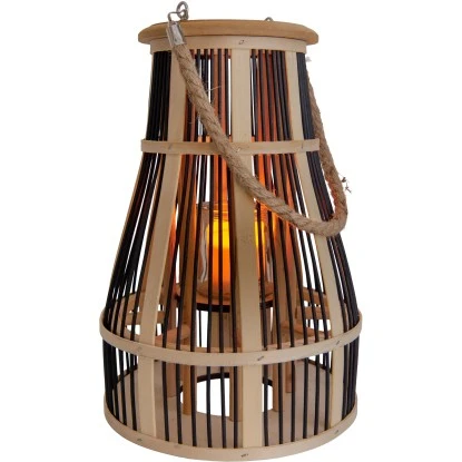 Näve Dekoleuchte Korb Schwarz Natur 34,5 Cm Inkl. LED-Solar-Kerze 6 Näve Dekoleuchte Korb Schwarz Natur 34,5 Cm Inkl. LED-Solar-Kerze – Bild 6