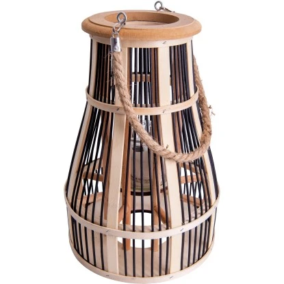 Näve Dekoleuchte Korb Schwarz Natur 34,5 Cm Inkl. LED-Solar-Kerze 1 Näve Dekoleuchte Korb Schwarz Natur 34,5 Cm Inkl. LED-Solar-Kerze