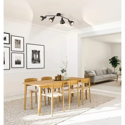 Fischer & Honsel Deckenleuchte Speedy 4-flammig Schwarz 60 X 11,6 Cm 2 Fischer & Honsel Deckenleuchte Speedy 4-flammig Schwarz 60 X 11,6 Cm – Bild 2