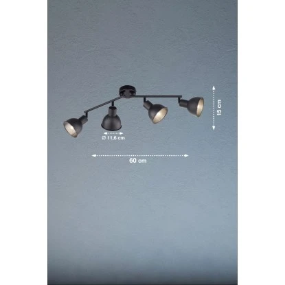 Fischer & Honsel Deckenleuchte Speedy 4-flammig Schwarz 60 X 11,6 Cm 3 Fischer & Honsel Deckenleuchte Speedy 4-flammig Schwarz 60 X 11,6 Cm – Bild 3