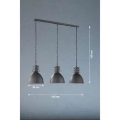 Fischer & Honsel Pendelleuchte London 3-flammig Schwarz/Silber -Heimdekoration Angebote 4003694605731 1546 VM 09