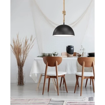 Fischer & Honsel Pendelleuchte Rope 1-flammig Schwarz/Weiß 2 Fischer & Honsel Pendelleuchte Rope 1-flammig Schwarz/Weiß – Bild 2