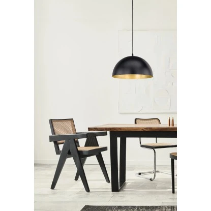 Fischer & Honsel Pendelleuchte Poncho 1-flammig Schwarz/Gold Ø 40 Cm 3 Fischer & Honsel Pendelleuchte Poncho 1-flammig Schwarz/Gold Ø 40 Cm – Bild 3