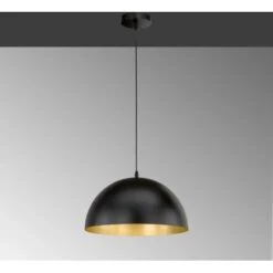 Fischer & Honsel Pendelleuchte Poncho 1-flammig Schwarz/Gold Ø 40 Cm 9 Fischer & Honsel Pendelleuchte Poncho 1-flammig Schwarz/Gold Ø 40 Cm -Heimdekoration Angebote 4003694607865 1546 A 10