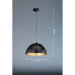 Fischer & Honsel Pendelleuchte Poncho 1-flammig Schwarz/Gold Ø 40 Cm 8 Fischer & Honsel Pendelleuchte Poncho 1-flammig Schwarz/Gold Ø 40 Cm -Heimdekoration Angebote 4003694607865 1546 VM 09