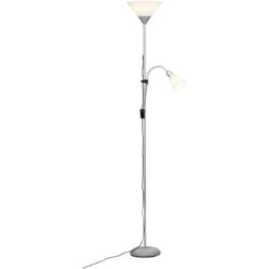 Brilliant LED-Deckenfluter Spari Mit Lesearm Silber Und Weiß -Heimdekoration Angebote 4004353254666 4731 CU 02