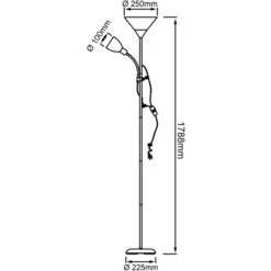 Brilliant LED-Deckenfluter Spari Mit Lesearm Silber Und Weiß -Heimdekoration Angebote 4004353254666 4731 CU 04