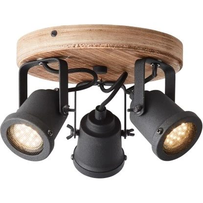 Brilliant Spotrondell Inge 3-flammig Holz Dunkel Und Schwarz 2 Brilliant Spotrondell Inge 3-flammig Holz Dunkel Und Schwarz – Bild 2