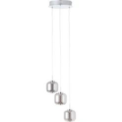 Brilliant LED-Pendelleuchte Rafa Rondell 3-flammig Chrom Und Rauchglas -Heimdekoration Angebote 4004353379666 4731 CU 02