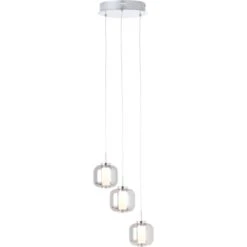Brilliant LED-Pendelleuchte Rafa Rondell 3-flammig Chrom Und Rauchglas -Heimdekoration Angebote 4004353379666 4731 S 01