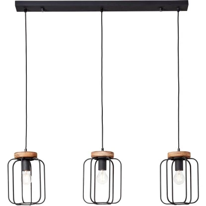 Brilliant Pendelleuchte Tosh Balken 3-flammig Holz Und Schwarz Korund 6 Brilliant Pendelleuchte Tosh Balken 3-flammig Holz Und Schwarz Korund – Bild 6