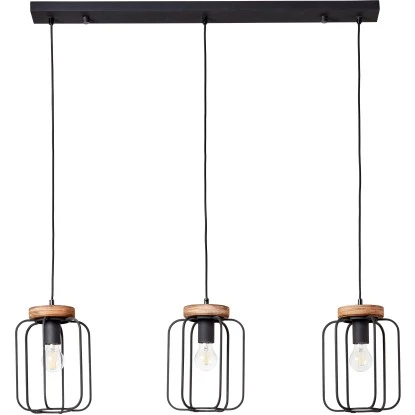 Brilliant Pendelleuchte Tosh Balken 3-flammig Holz Und Schwarz Korund 7 Brilliant Pendelleuchte Tosh Balken 3-flammig Holz Und Schwarz Korund – Bild 7