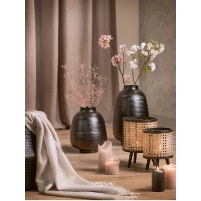 Teelichthalter Minimalist Zen Glas/Bambus 25 Cm X Ø 17,5 Cm Schwarz 2 Teelichthalter Minimalist Zen Glas/Bambus 25 Cm X Ø 17,5 Cm Schwarz – Bild 2