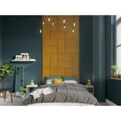 Wandkissen Rechteck 60 Cm X 30 Cm Gelb Samt -Heimdekoration Angebote 4007872000622 AB02 150321