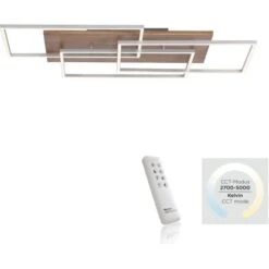 Paul Neuhaus LED-Deckenleuchte Palma Holzdekor 82 X 50 Cm