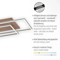 Paul Neuhaus LED-Deckenleuchte Palma Holzdekor 82 X 50 Cm -Heimdekoration Angebote 4012248358986 2426 03