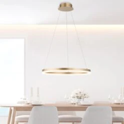 Paul Neuhaus Pendelleuchte Titus 1-flammig Messing Matt Ø 40 Cm -Heimdekoration Angebote 4012248362853 2426 AB 01