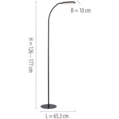 Leuchten Direkt Stehleuchte Kelly Schwarz 63 X 175 Cm -Heimdekoration Angebote 4043689975074 2426 07