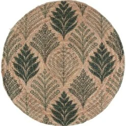 Jute Teppich Natur-Grün Ø 100 Cm