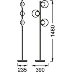 Ledvance LED-Stehlampe Decor Memphis Floor 3-flammig Schwarz-Gold 148,8 Cm -Heimdekoration Angebote 4058075759244 2010 VM 05