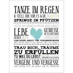 Dekopanel Blue Heart 29 Cm X 39 Cm