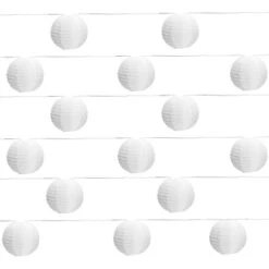 Amare LED-Lichterkette Mit 15 XXL-Lampions Ø 15 Cm Mit Stecker Weiß 7 M -Heimdekoration Angebote 4251083906918 4655 03