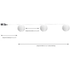 Amare LED-Lichterkette Mit 15 XXL-Lampions Ø 15 Cm Mit Stecker Weiß 7 M -Heimdekoration Angebote 4251083906918 4655 04