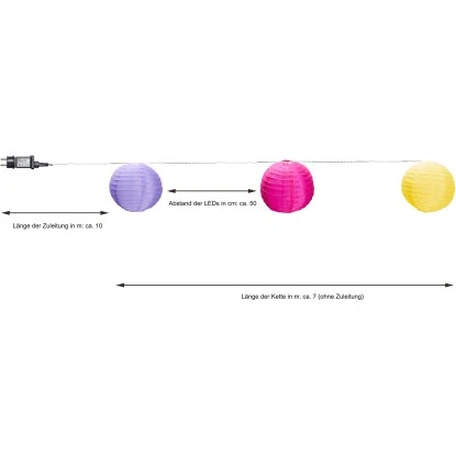 Amare LED-Lichterkette Mit 15 XXL-Lampions Ø 15 Cm Mit Stecker Bunt 7 M 7 Amare LED-Lichterkette Mit 15 XXL-Lampions Ø 15 Cm Mit Stecker Bunt 7 M – Bild 7