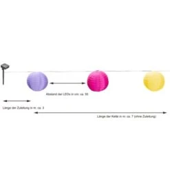 Amare LED-Lichterkette Mit 15 XXL-Lampions Ø 15 Cm Solarbetrieb Bunt 7 M -Heimdekoration Angebote 4251083906949 4655 07