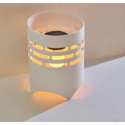 Amare LED-Solargartenfeuer Rund Weiß Mit Flammeneffekt 2 Amare LED-Solargartenfeuer Rund Weiß Mit Flammeneffekt – Bild 2