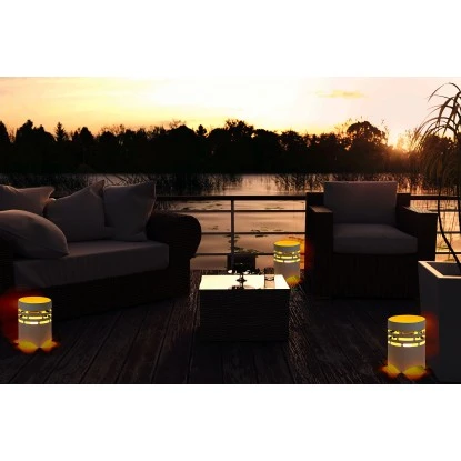 Amare LED-Solargartenfeuer Rund Weiß Mit Flammeneffekt 5 Amare LED-Solargartenfeuer Rund Weiß Mit Flammeneffekt – Bild 5